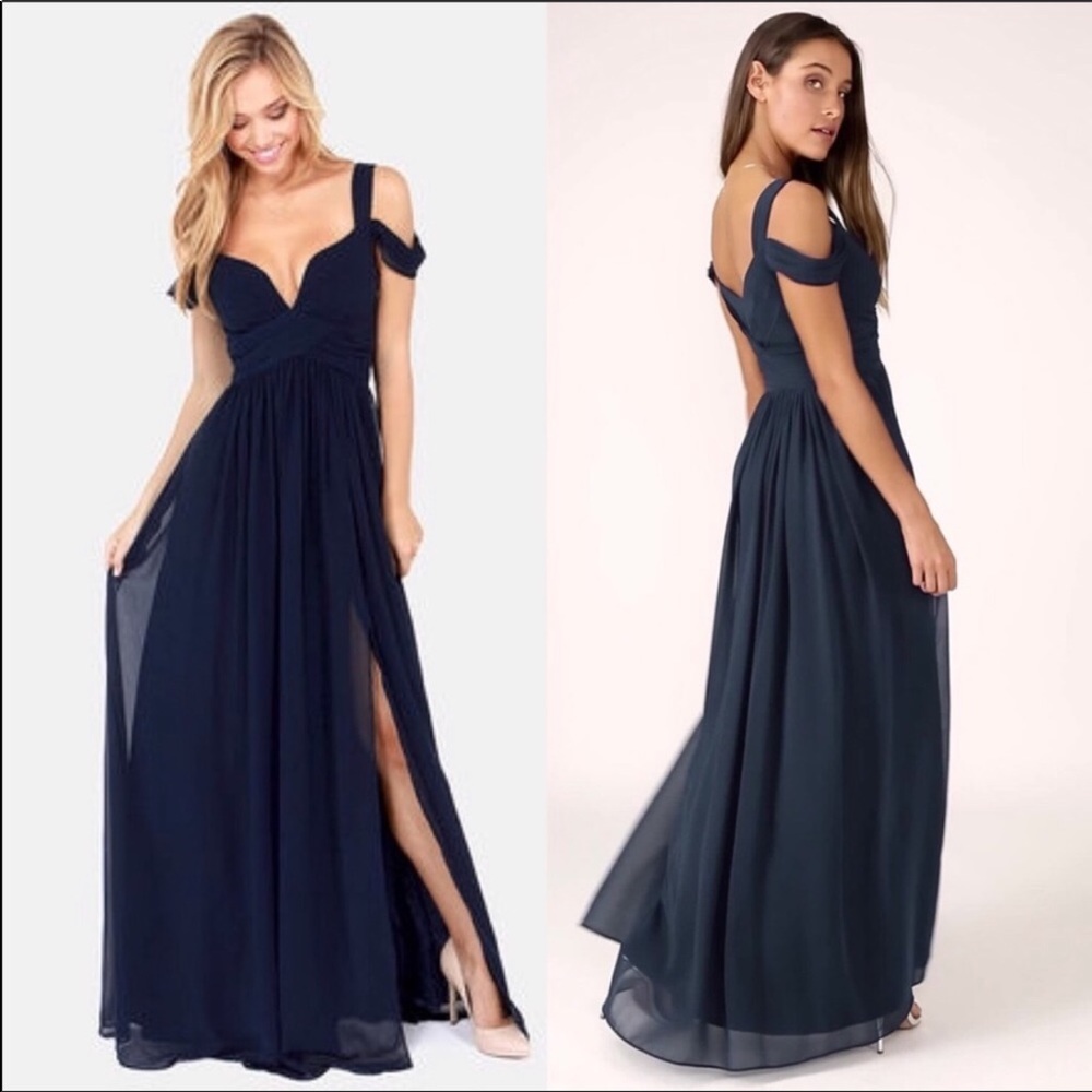 Ocean of elegance navy blue LuLu. Maxi